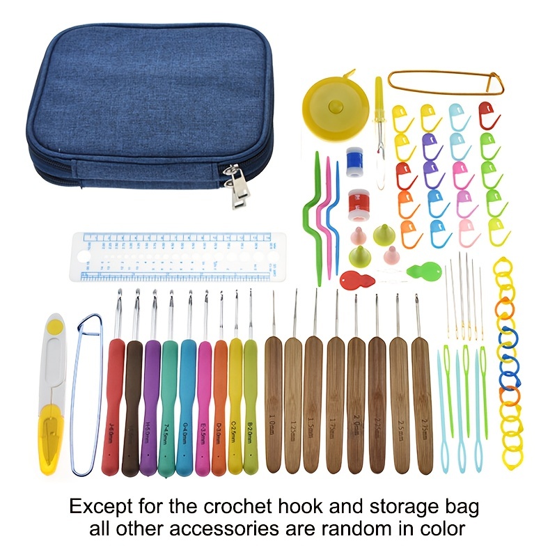 Crochet Knitting Kit Crochet Hooks Kit Storage Bag Diy Hand - Temu