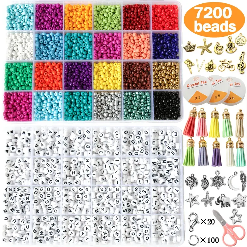 Beads Kit Glass Seed Small Pony Craft Beads Letter Alphabet - Temu Japan