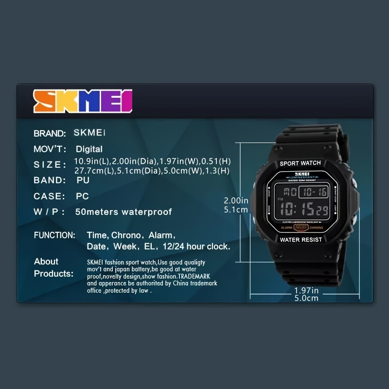 SKMEI Reloj deportivo de primeras marcas Relojes militares - Temu