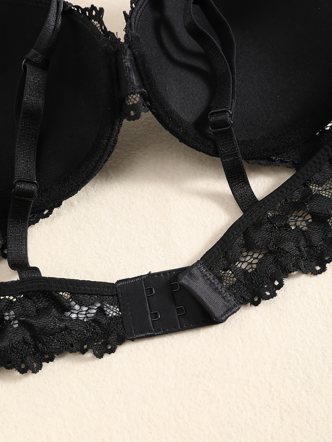 GORGEOUS Black lace double-strap push-up bra, Bras