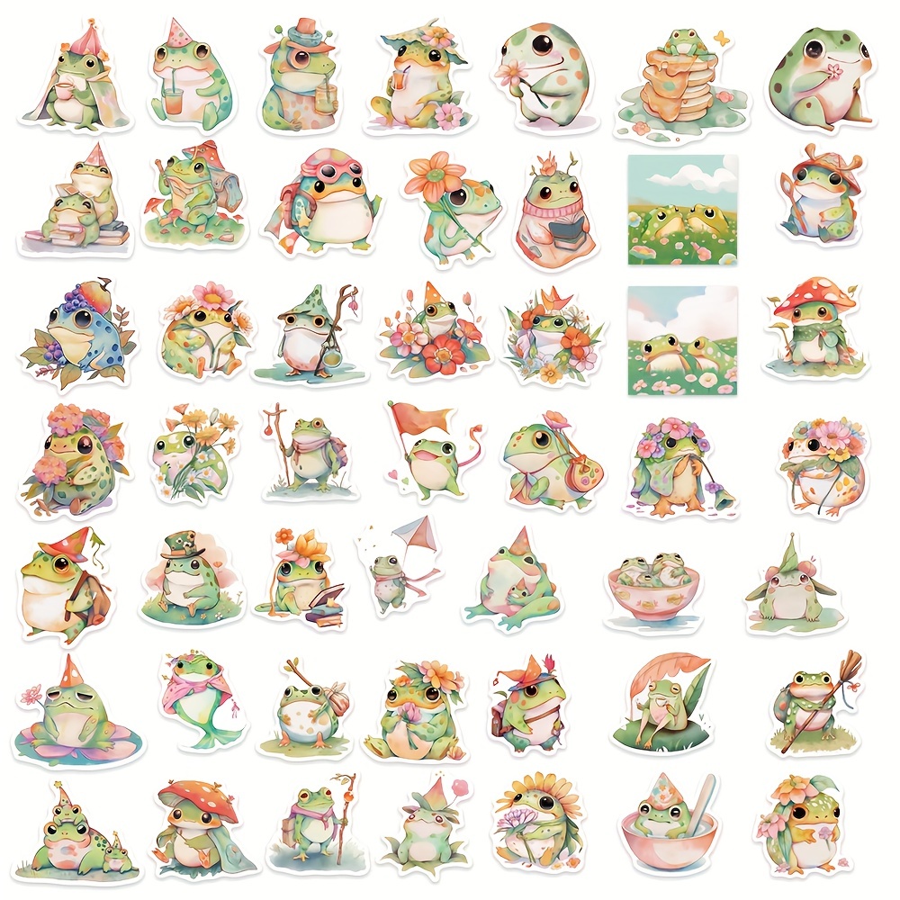 Kawaii Frog Stickers Cartoon Animal Cute Frogs Graffiti - Temu