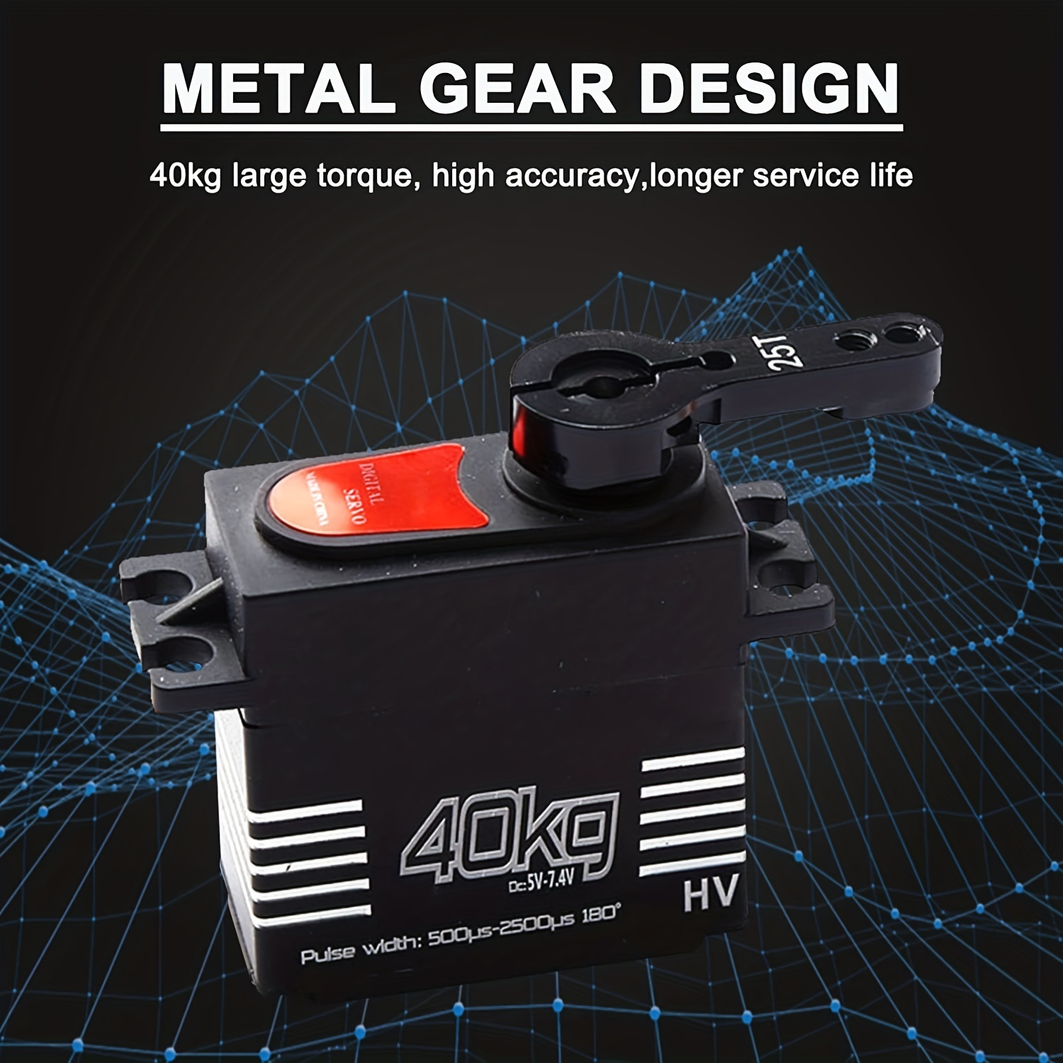 RC Digital Servo, 40KG High Torque Digital Motor Servo Metal Gear