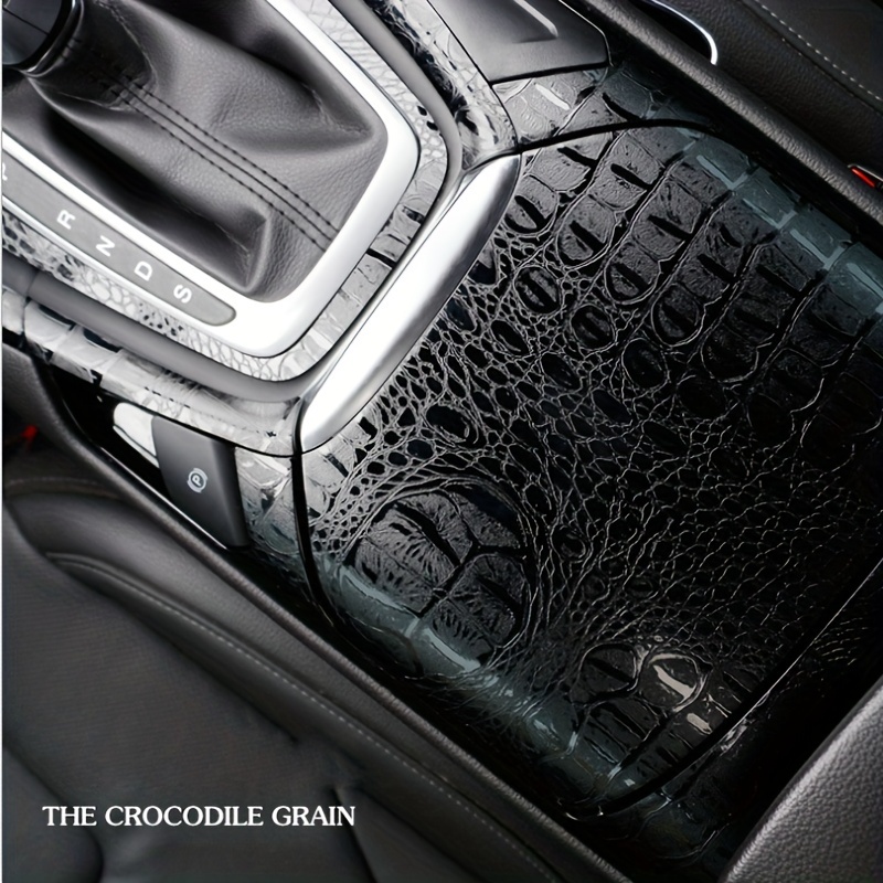 Black Crocodile Grain Texture Vinyl Wrap Film Self Adhesive - Temu