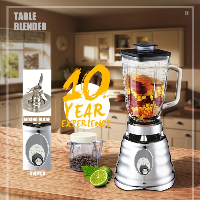 Us Plug With Ice Crushing Function, High-performance And High-power Mixer,  Smoothie/salad/milk Shake Blender,digital Switch,3-speeds Jog With Forward  Rotation,reversal Function,6-page Stainless Steel Sheet Blade Black Red  Liter Glass Cup - Temu