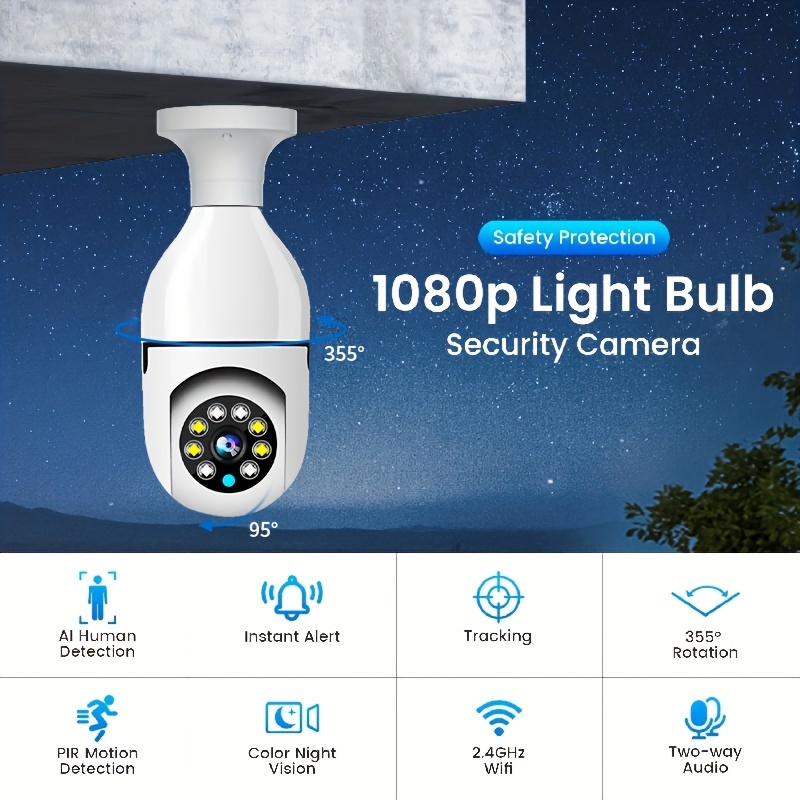 Achetez en gros Ampoule Caméra 360 Degrés Caméra De Sécurité Wifi 2,4 Ghz  Caméra De Sécurité Domestique Sans Fil Chine et Ampoule Caméra 360 Degrés à  6.06 USD