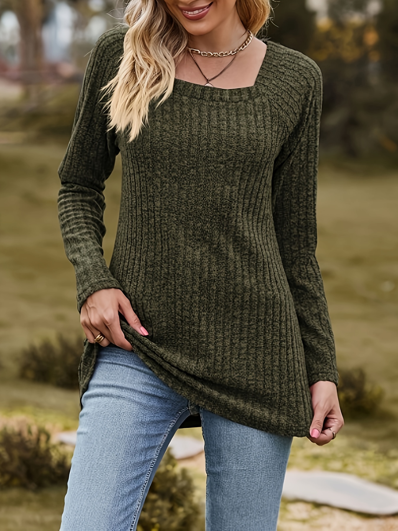 Olive green plus size on sale sweater