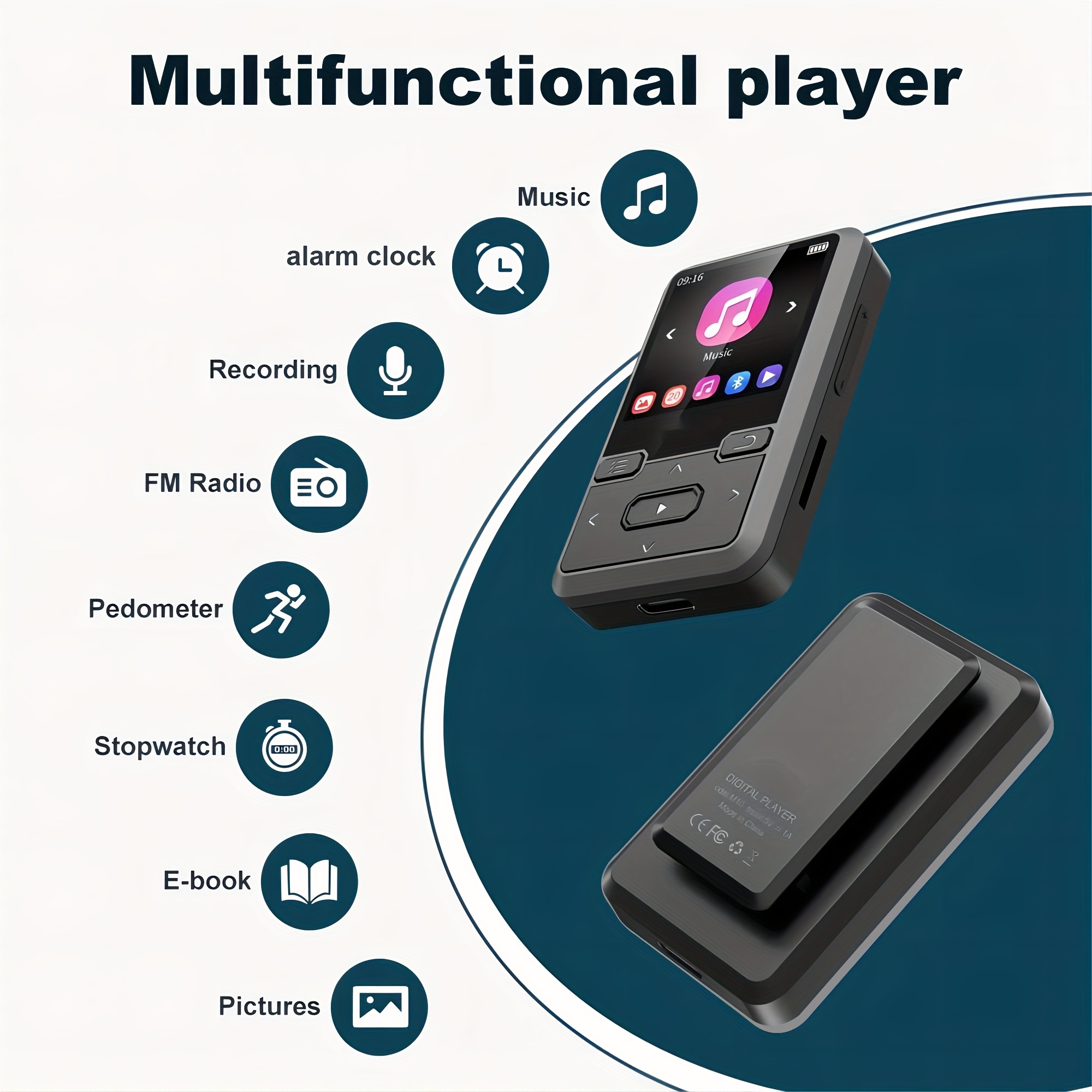 E-Nuc Sport Auriculares Deportivos MP3/MicroSD Azules