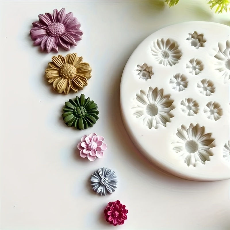 1pc Flower Silicone Mold For Polymer Clay, Earring Pendant Making, Candy  Chocolate Baking Diy Mold
