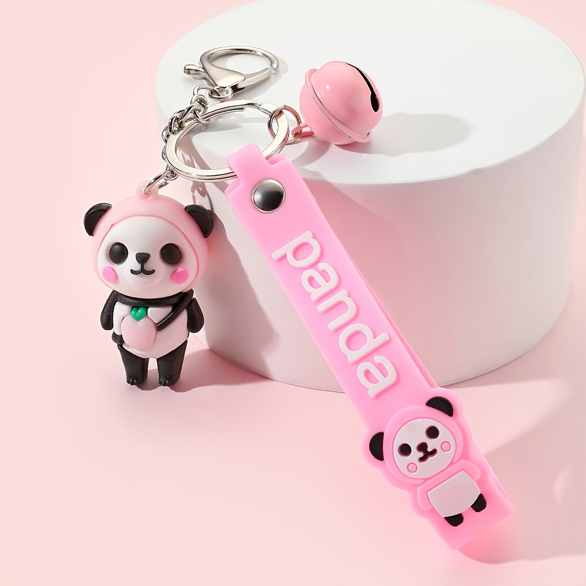 Cute cartoon Panda keychain Silicone Key chains For Women 3D Animal  Keyrings Charm Car Key Holder bag ornaments gifts