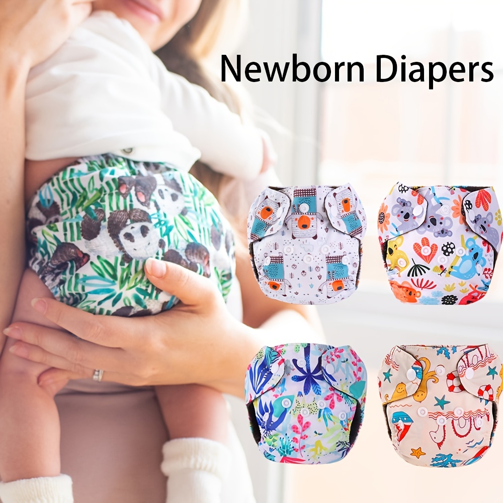 Pañales de tela para recién nacidos, reutilizables, ajustables, lavables,  talla única, pañales de tela para bebés, niñas y niños, 3 paquetes