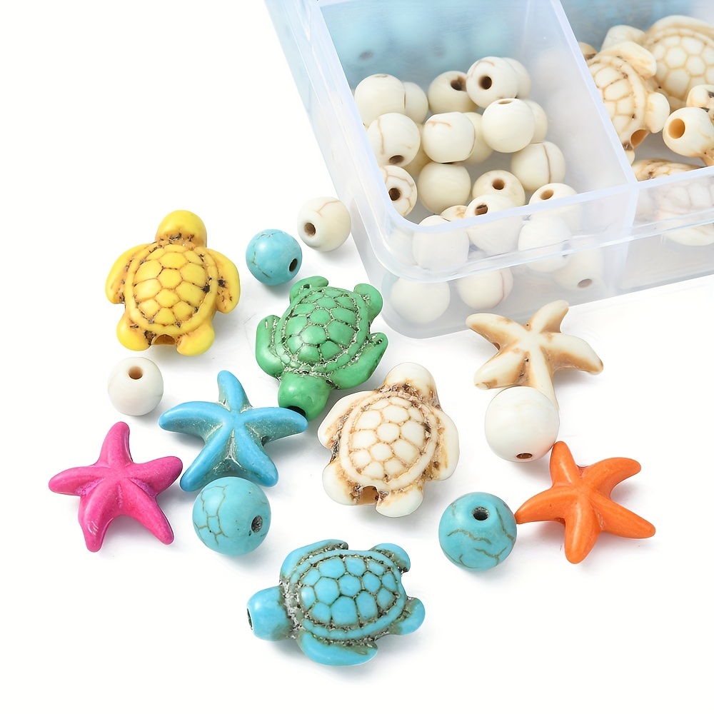 Diy Synthetic Turquoise Turtle Bead Starfish Beads Beading Bracelet Making  Kit Tortoise Beads For Jewelry Making Kit Multi Layer Bracelets Anklets -  Temu