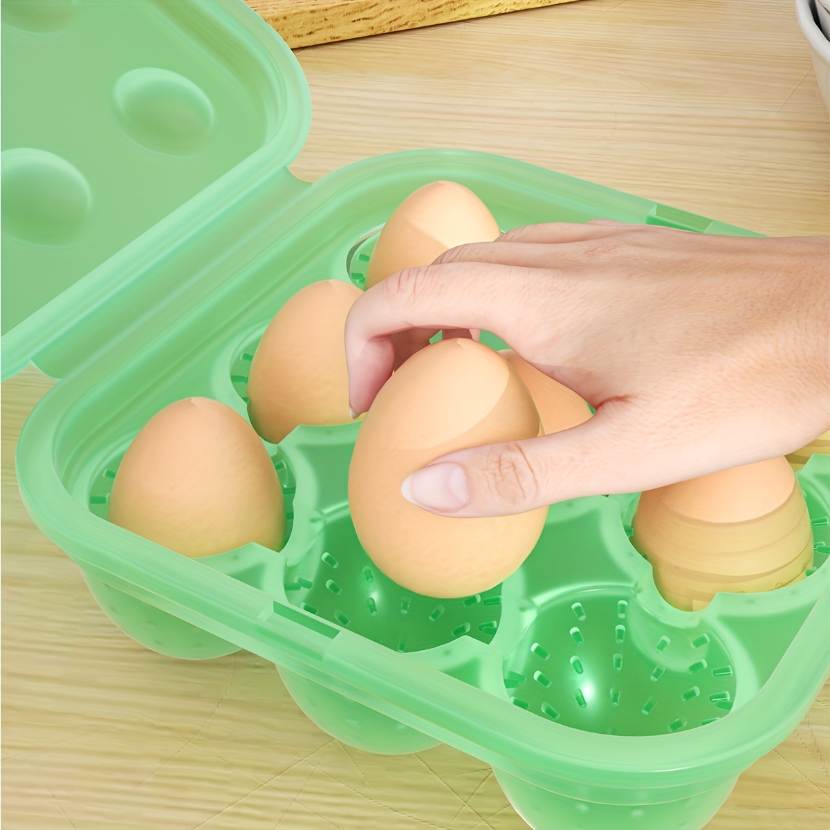 Portable Picnic Egg Organizer Silicone Anti-collision Kitchen Refrigerator Crisp