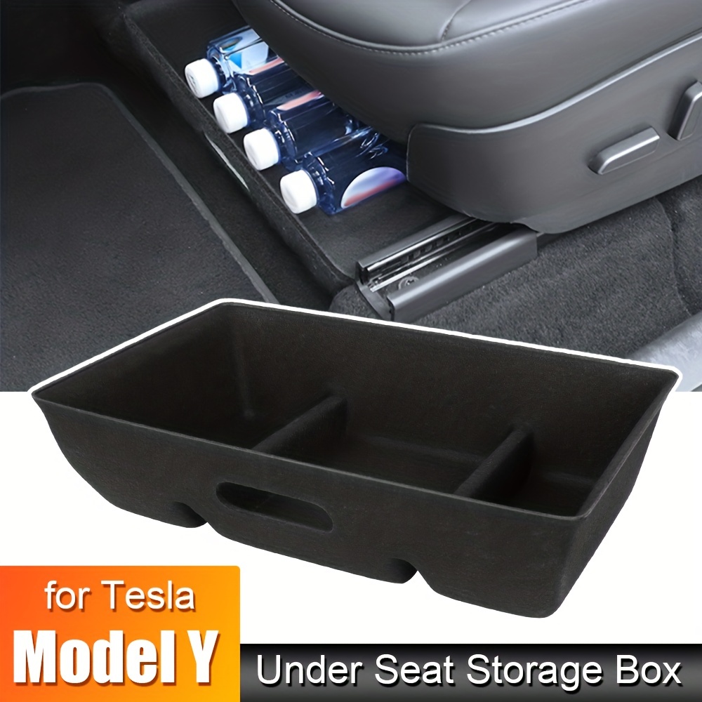  Motrobe Tesla Model Y Rear Center Console Organizer Backseat  Storage Box with Lid TPE Second Row Underseat Organizer for Model Y  Interior Accessories 2024 2023 2022 2021 2020 : Automotive