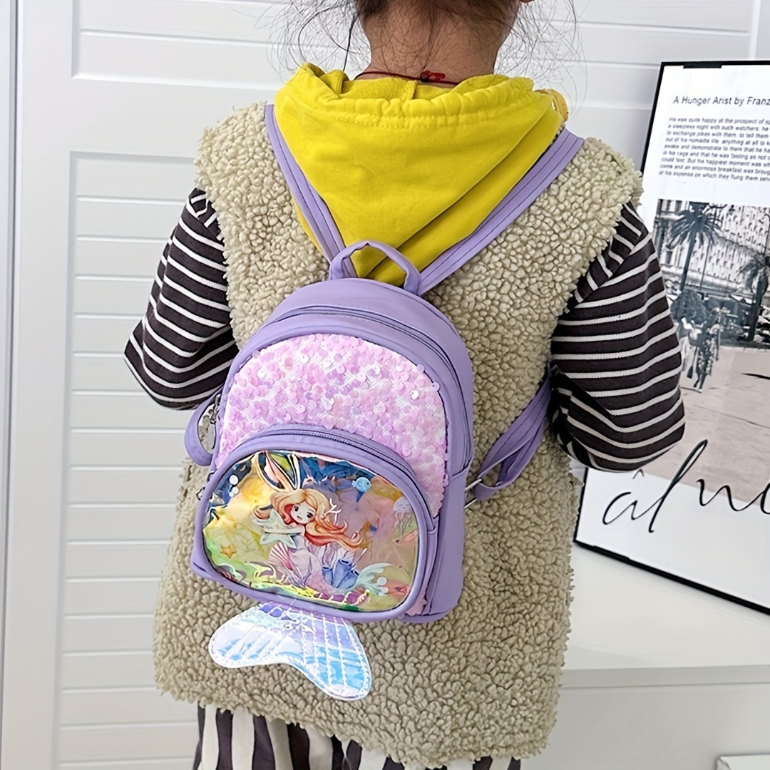 Colorful Sequin Backpack, Women's Mini Mermaid Daypack, Sparkly Glitter  School Bag - Temu Germany