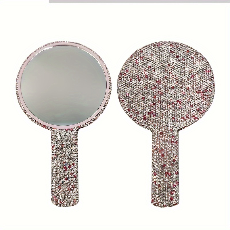 Rhinestone Decor Makeup Mirror Cute Bling Cosmetics Mirror - Temu