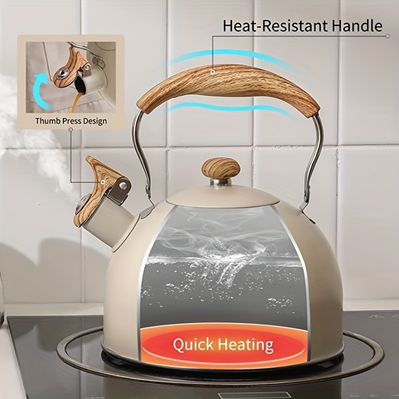 Stainless Steel Whistling Tea Kettle Boil Water Quickly And - Temu