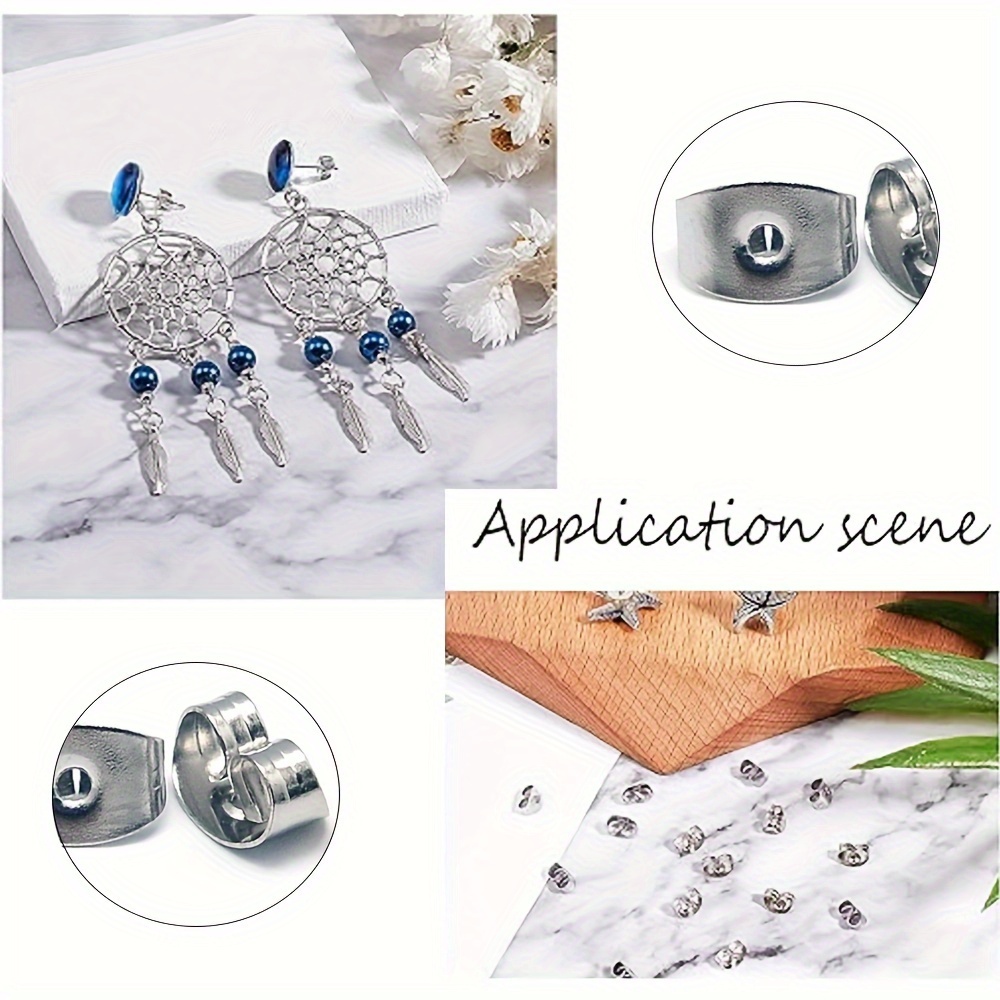 Surgical Stainless Steel Ear Nuts Earring Stoppers Post Stud - Temu