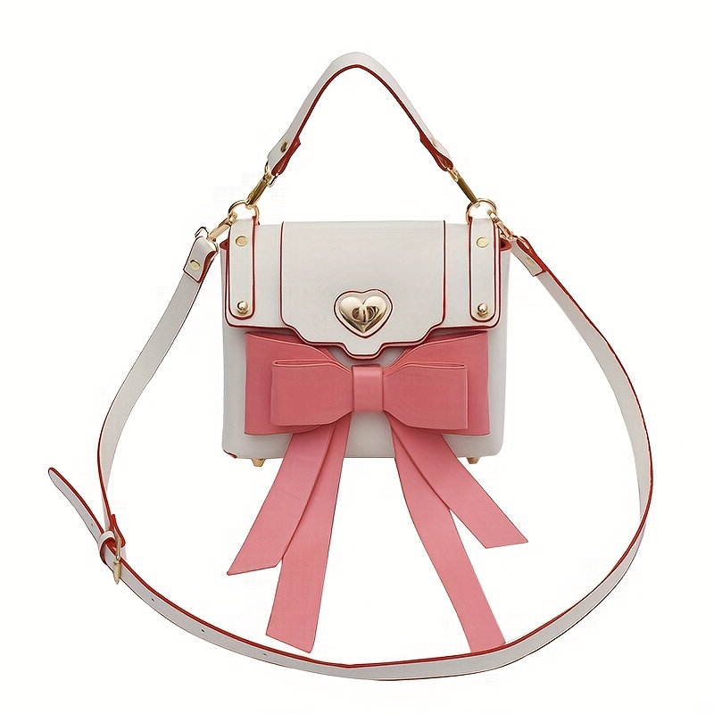 Sweet and Lovely Bowknot Square Crossbody Bag - cosfun