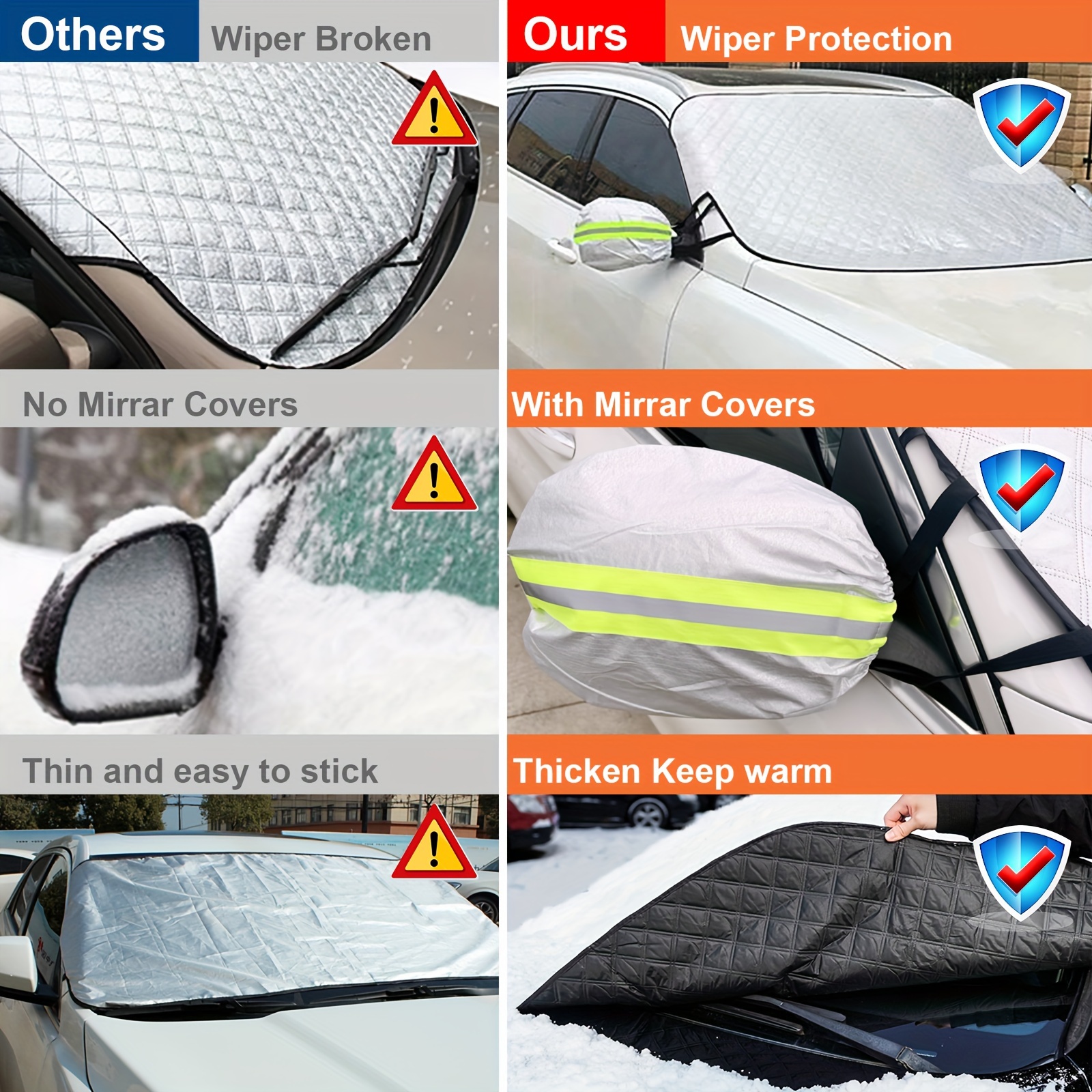Car Windshield Snow Cover Ice Magnetic Edges Windscreen - Temu United Arab  Emirates