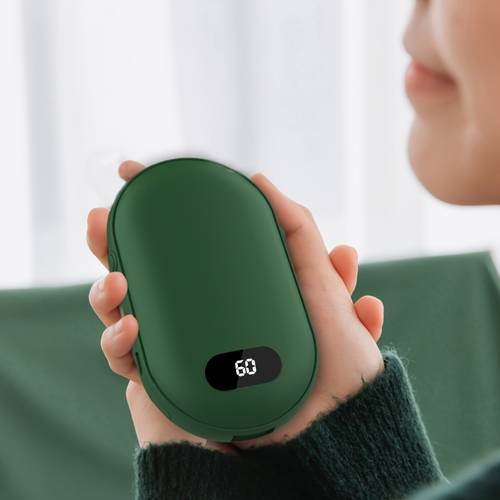 Cobblestone Hand Warmer Power Bank USB Charging Portable Digital Display Temperature Control Charging Hand Warmer For Gift