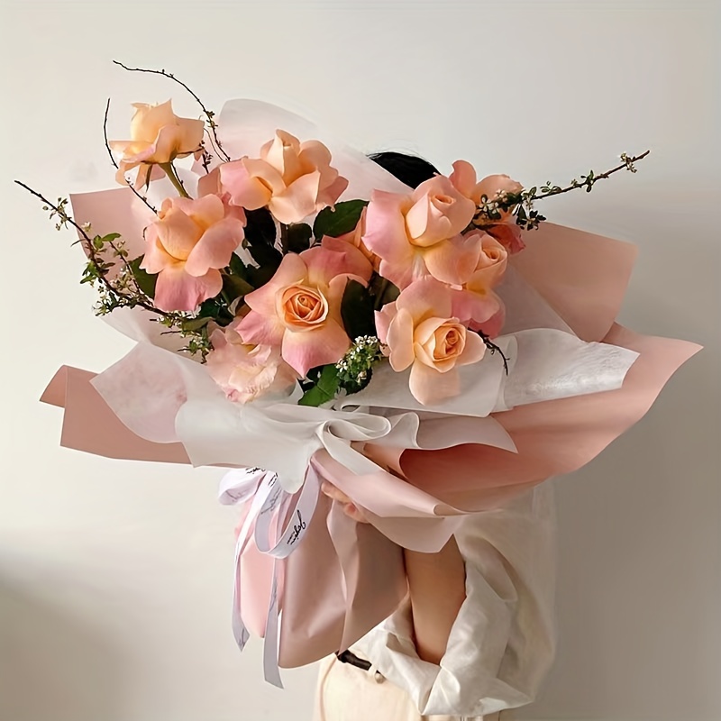 10pcs/set Transparent single bouquet packaging bag rose waterproof