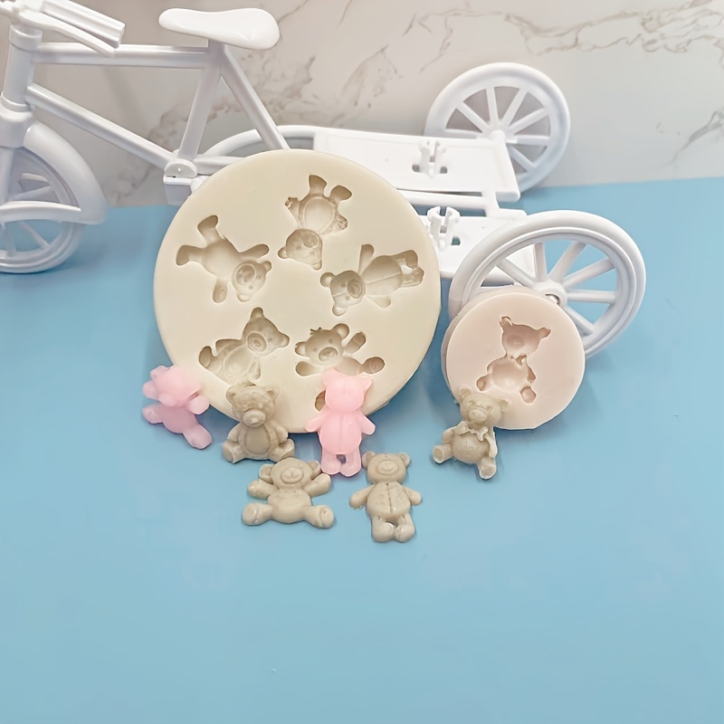 Cute Cartoon Chocolate Mold 3d Silicone Mold Flower Cat Bear - Temu