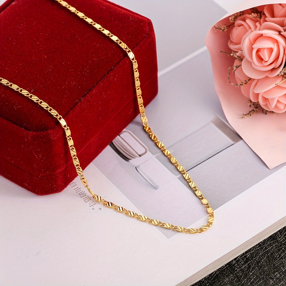 1pc Popular Thin Chain Necklace, Fashionable Street Style Alloy