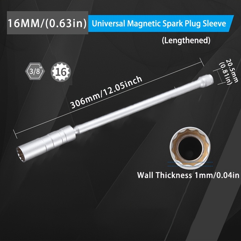 Spark Plug Socket Wrench Magnetic 12 Angle Repairing Removal - Temu