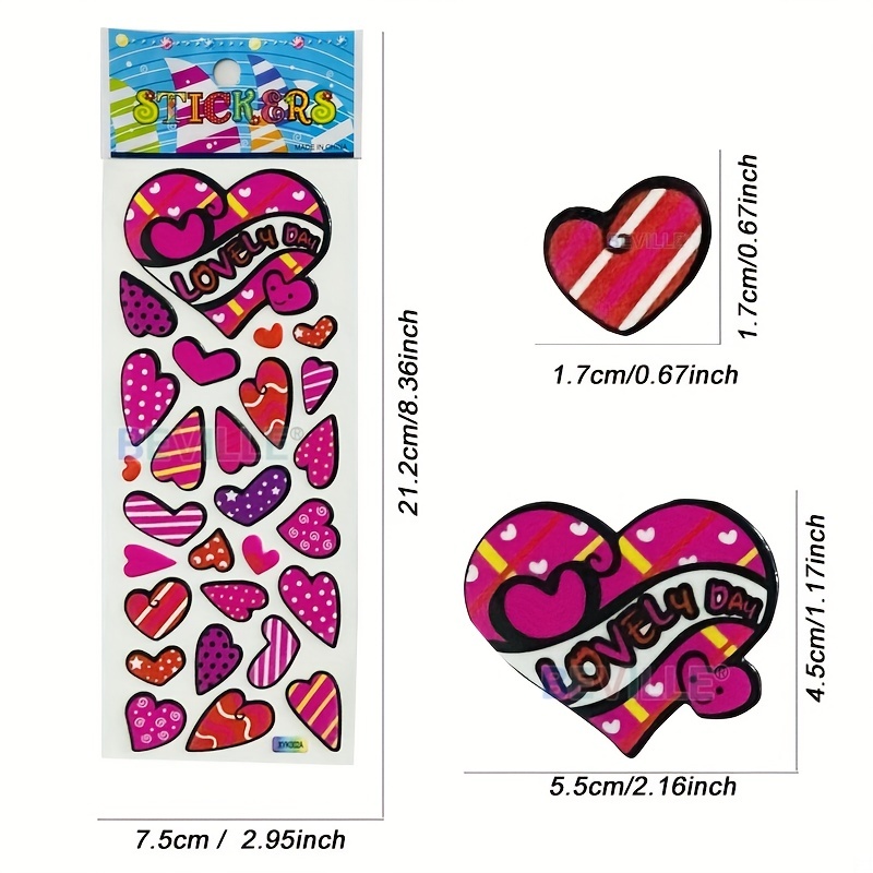 Stickers Stationery 3d Heart, Heart Stickers Scrapbooking