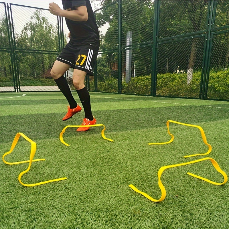 EBTOOLS 5 unids obstáculos entrenamiento de fútbol, PVC entrenamiento  barrera 4 niveles alturas ajustable vallas entrenamiento equipo naranja