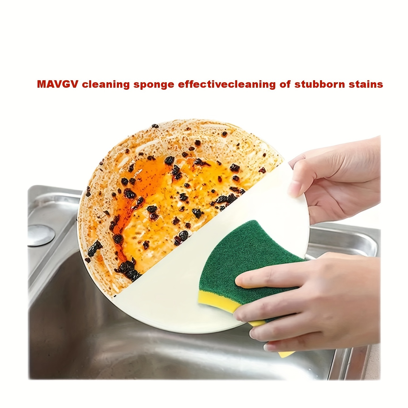 20 Count Cleaning Scrub Sponges for Kitchen, Dishes, Bathroom, Car Wash, One Scouring Scrubbing One Absorbent Side, Abrasive Scrubber Sponge Dish Pads