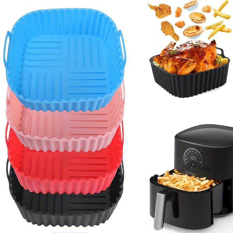 

1/2pcs, Thick Reusable Silicone Air Fryer Liners For 4-7 Qt Air Fryers, Oven & Microwave Safe, Easy To Clean Non-stick, Perfect For Healthy Cooking