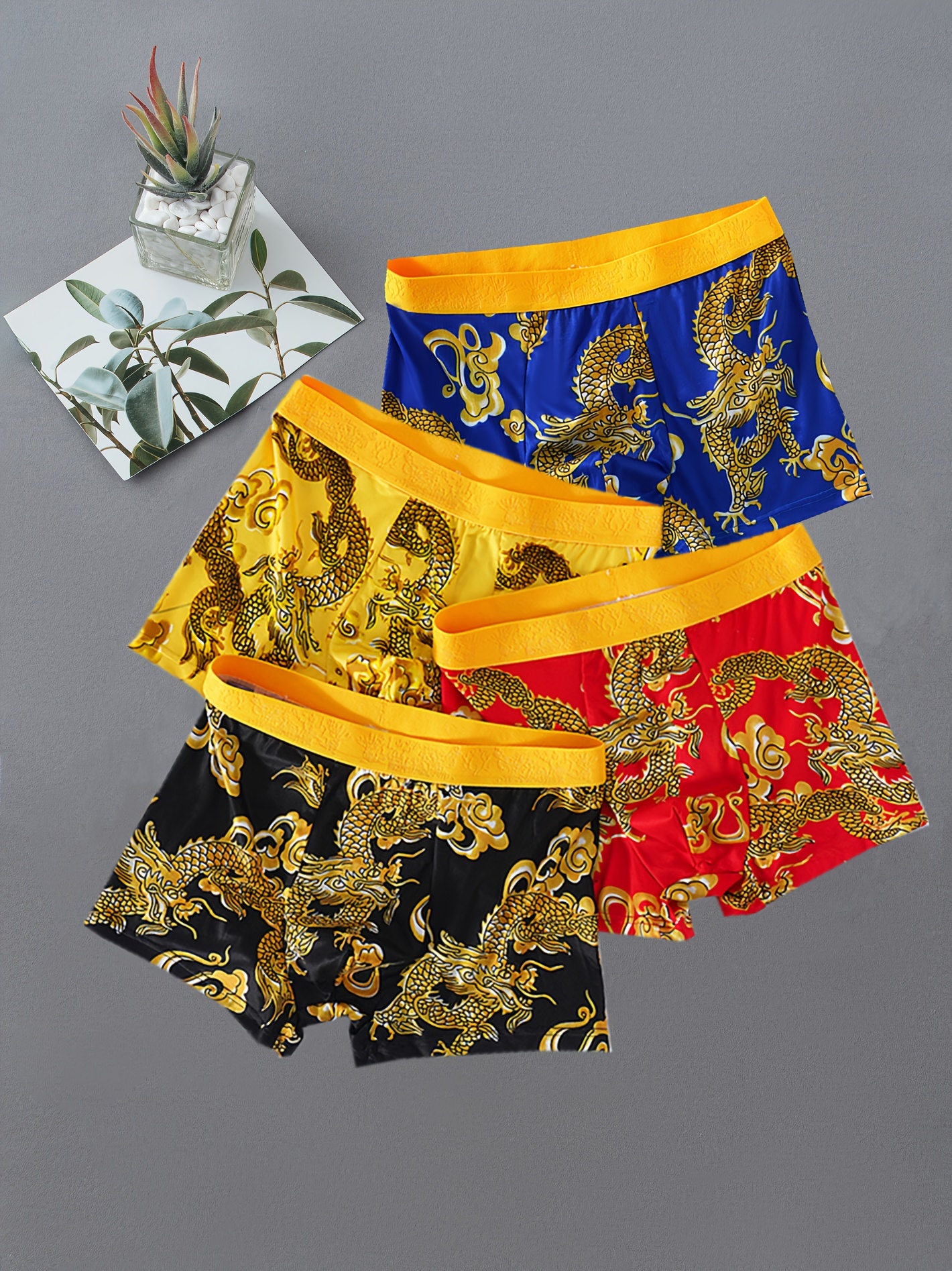 Men's Boxer Sexy 3D Wolf Print Underwear Smooth Trunks Briefs