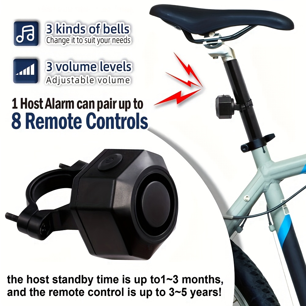 Wireless Anti theft Bike Alarm 110db Burglar Vibration - Temu