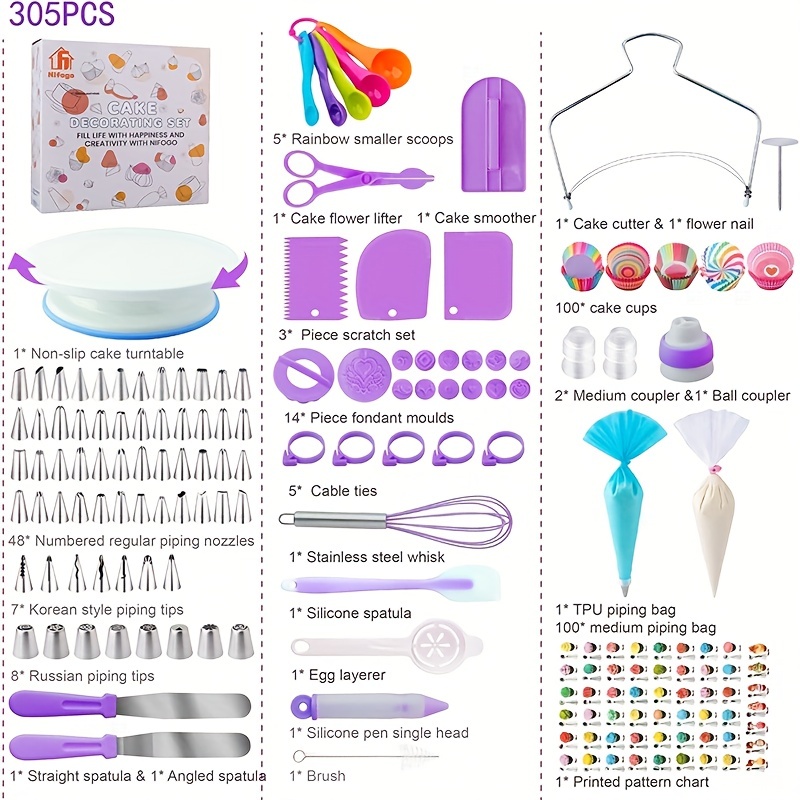  305Pcs Cake Decorating Supplies Cake Decorating Kits