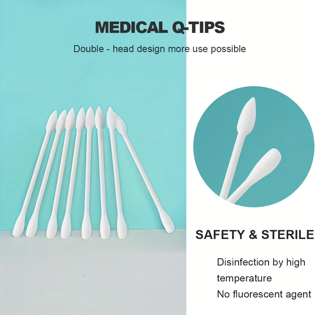 40pcs Travel Cotton Swabs for Ears Makeup & Cleaning