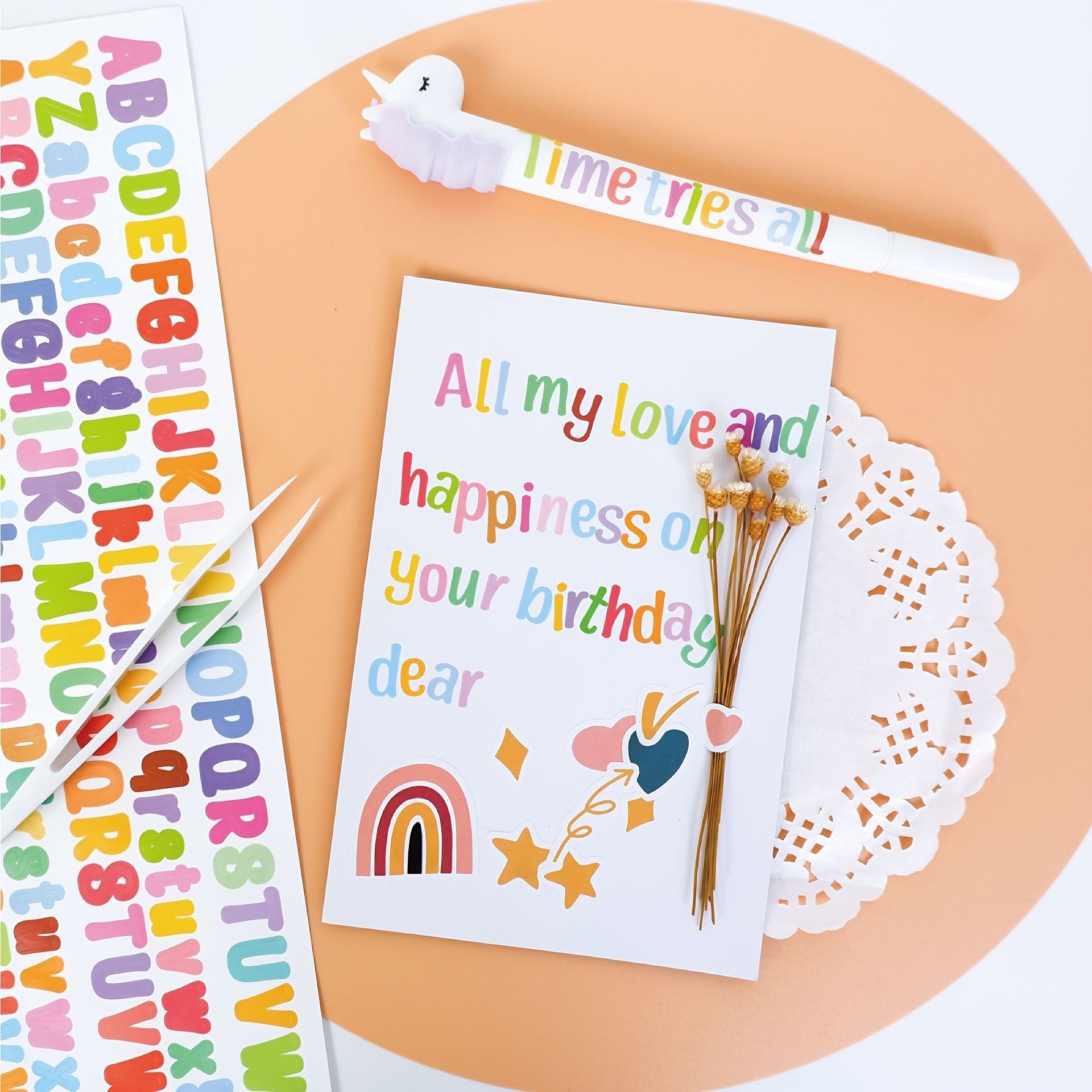 3sheets 0.5inches Multicolor Alphabet Stickers English Small Decals  Decorative DIY Material Uppercase And Lowercase English Letter Stickers