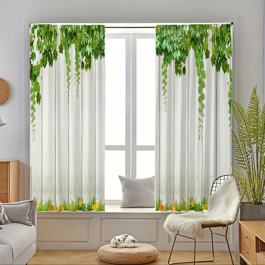FRAMICS Cortinas de hojas verdes para sala de estar, cortinas de hojas de  84 pulgadas de largo, 2 paneles de cortinas verdes para dormitorio, – Yaxa  Colombia