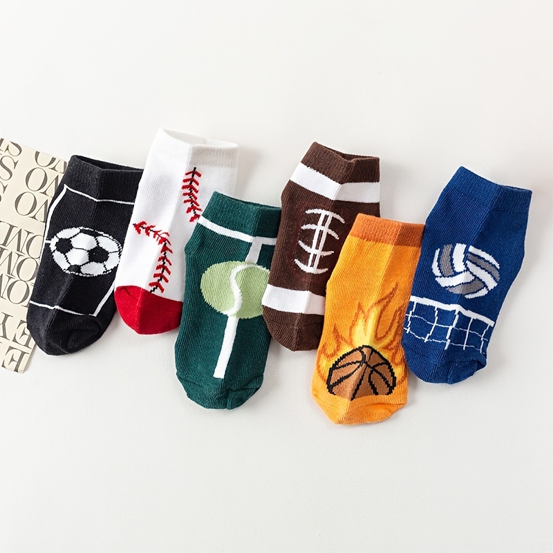 5 Pares Calcetines Dibujos Animados Béisbol Moda Niños - Temu