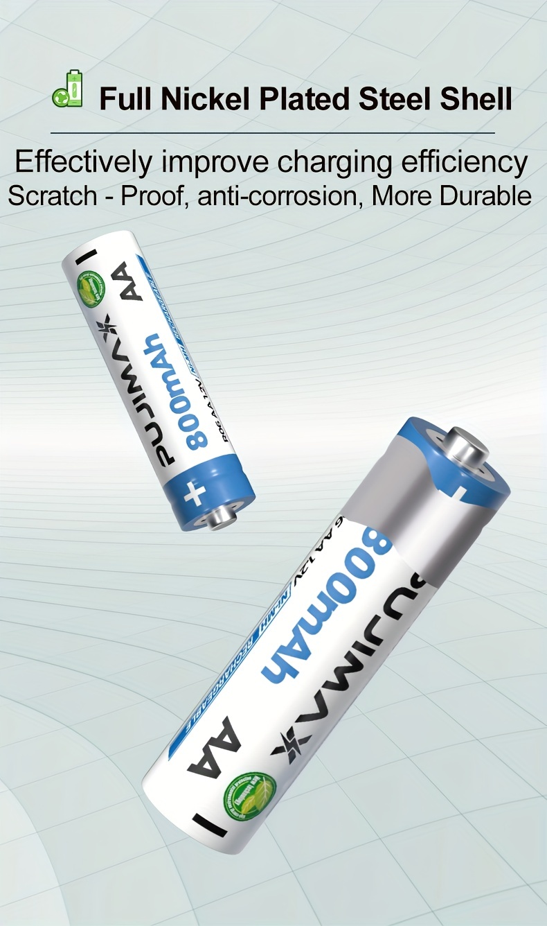 Презареждаеми батерии NiMH с капацитет 1.2V AA800mAh и AAA300mAh за цифрови фотоапарати, преносими видео конзоли, фенерчета, дистанционни управления, играчки - 16бр., 8бр., 4бр