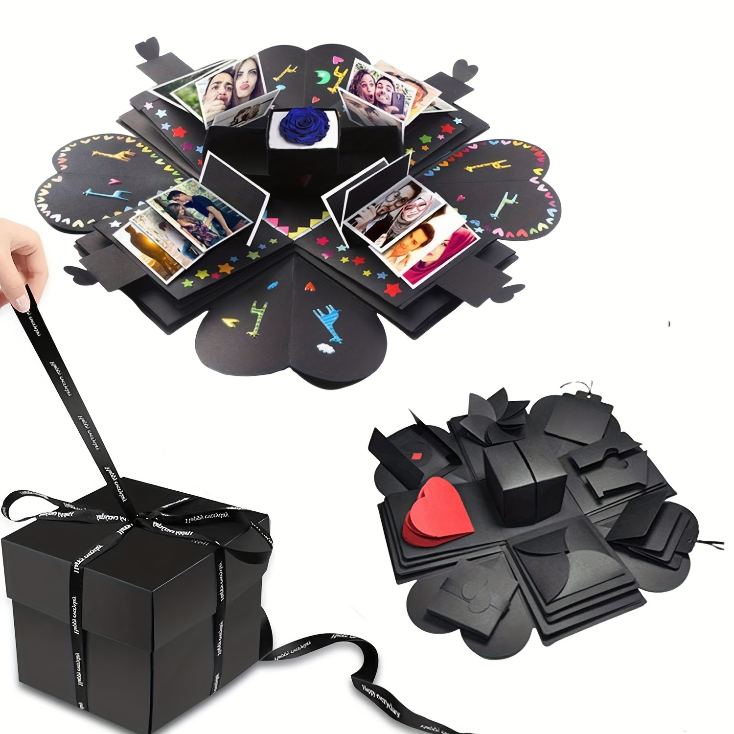 Álbum de explosión hexagonal, caja de regalo de explosión de 5 capas y 12  lados, caja sorpresa de fotos DIY, caja explosiva, regalo de cumpleaños  para – Los mejores productos en la