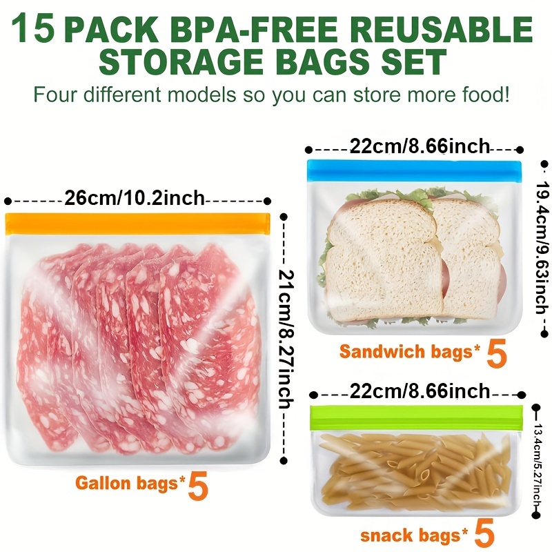 Reusable Bpa Free Gallon Freezer Bags, Super Thickened Leak Proof