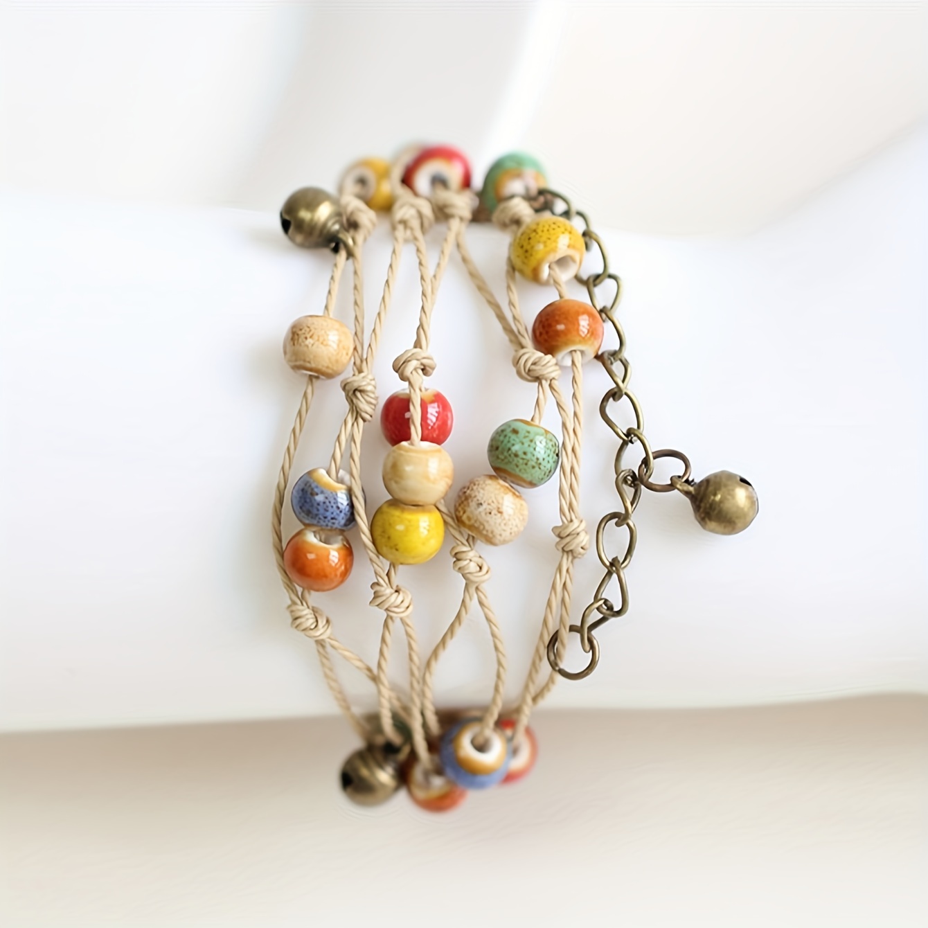 TEMU Pulsera De Diseño Bohemio Elegante Con Cuentas De Cerámica Coloridas Y , Para Decorar En Verano, Ideal Para Mujeres