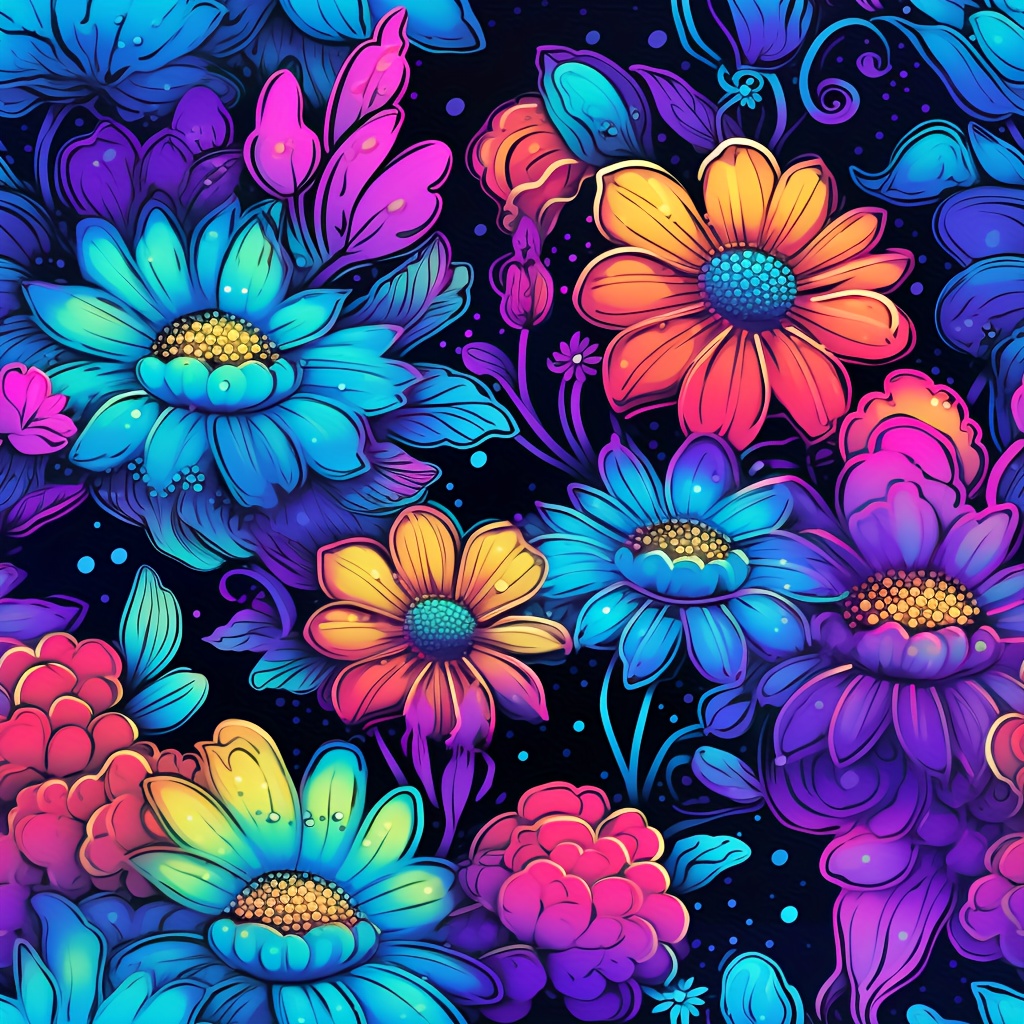 

1pc Large Size 40x40cm/15.7x15.7inch Without Frame Diy 5d Diamond Painting Blue And Orange Flowers, Full Rhinestone Painting, Diamond Art Embroidery Kits, Handmade Home Room Office Wall Decor
