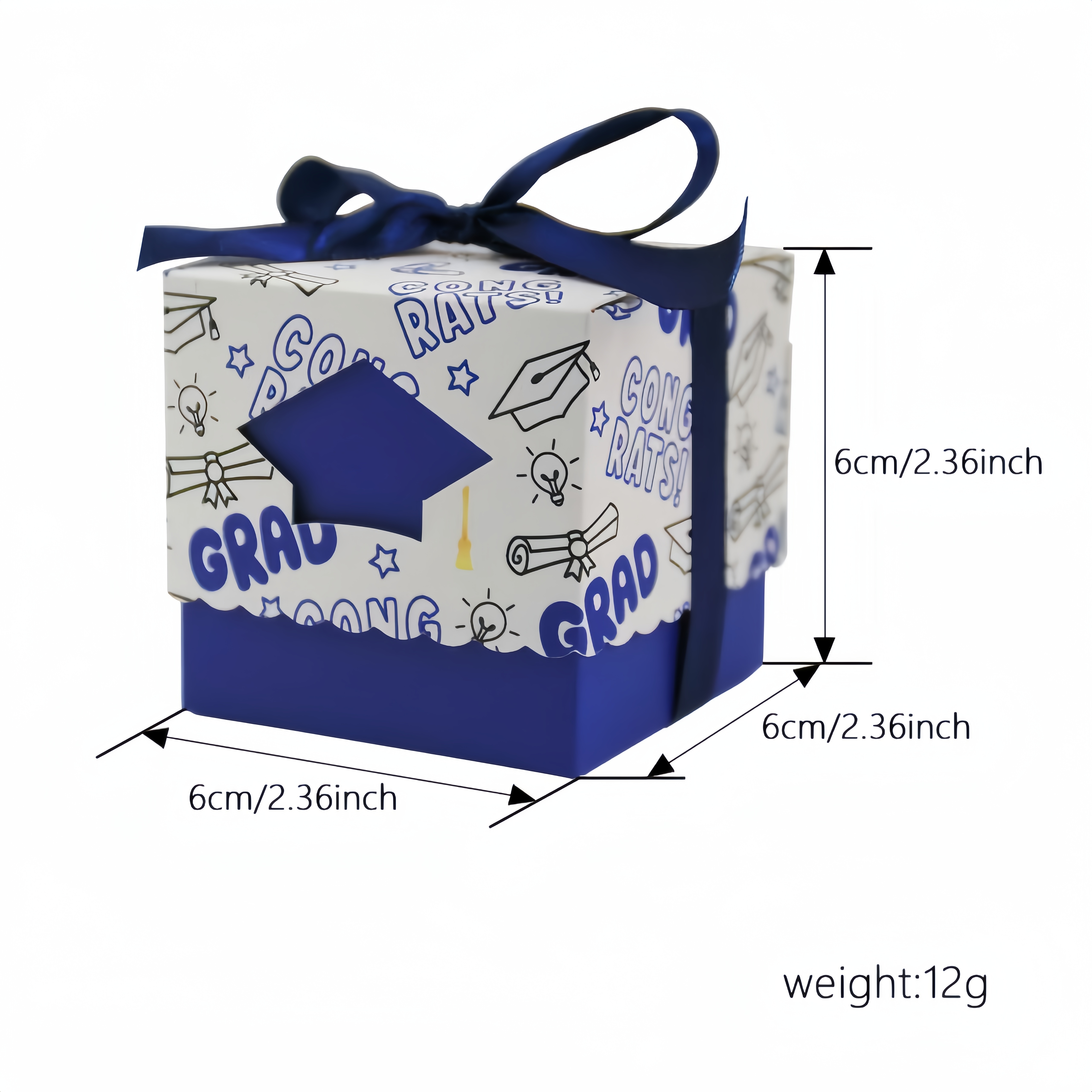 Caja de regalo con cinta, caja decorativa con tapa, caja de dulces