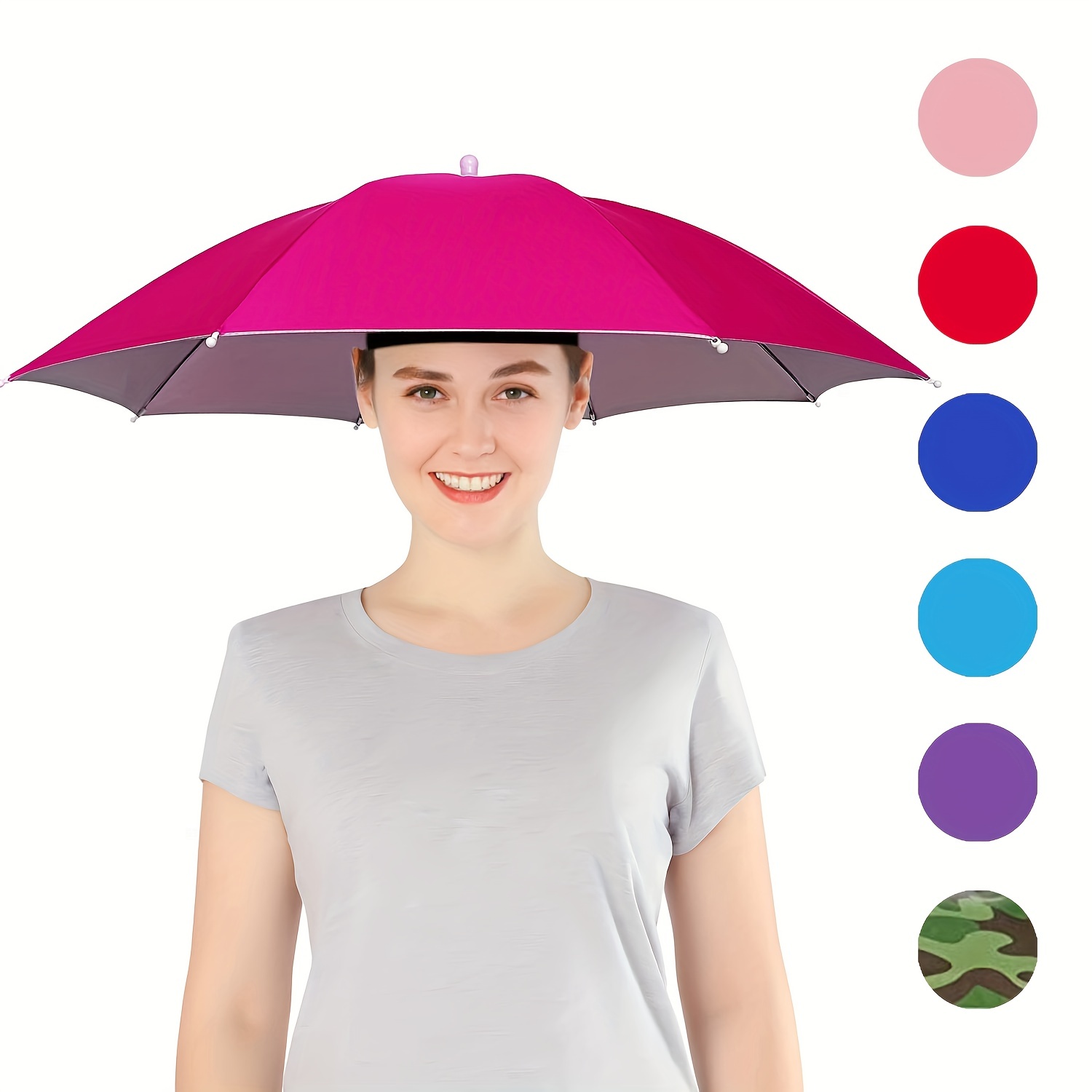 27 Umbrella Hat UV Protection Sun Hat Umbrella Hats For Women & Men Hands Free Umbrella Rain Hat