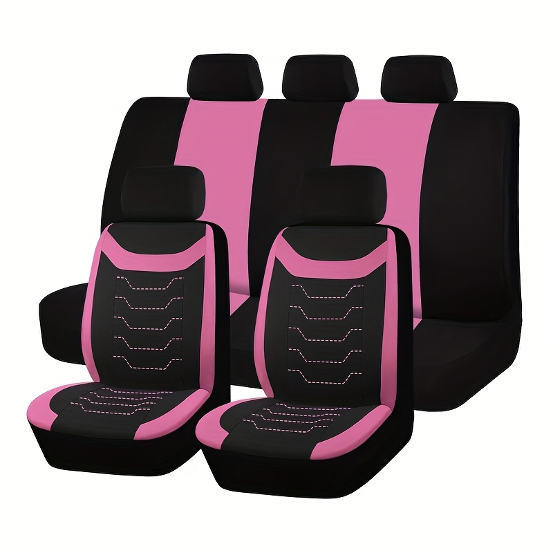 

Car Seat Covers Set Universal Fit Most Car, Truck, Suv Seat Cushion Protector Auto Accessories With 9pcs Front And Rear Seat