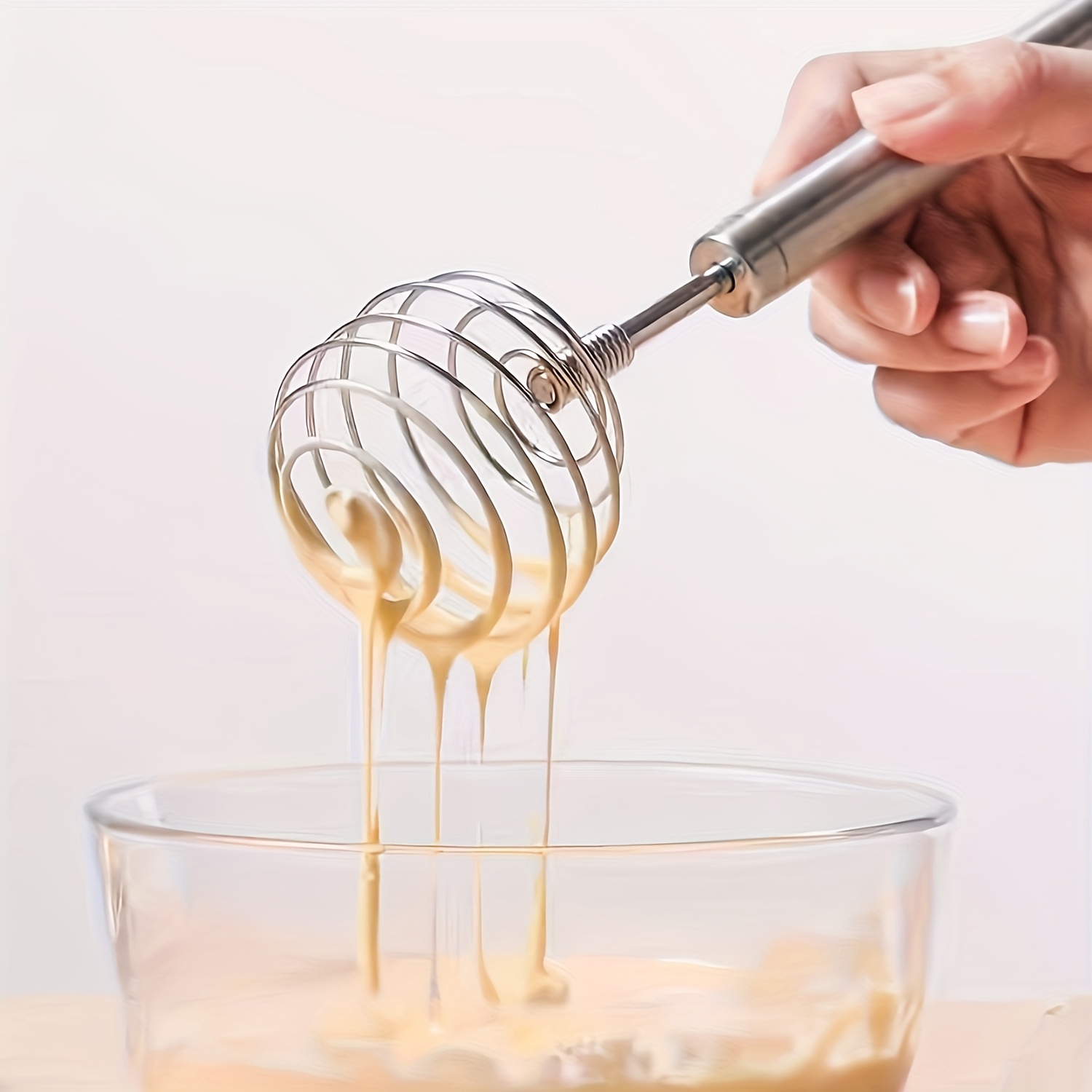 1Pc Random Color Silicone Egg Whisk, Cream Whisk, Stirring Baking Tools,  Egg Stick Manual Mixer, With Wooden Non-Slip Handle, Non-Slip, Easy To  Clean, Manual Whisk, Egg Beater For Kitchen, Suitable For Cream