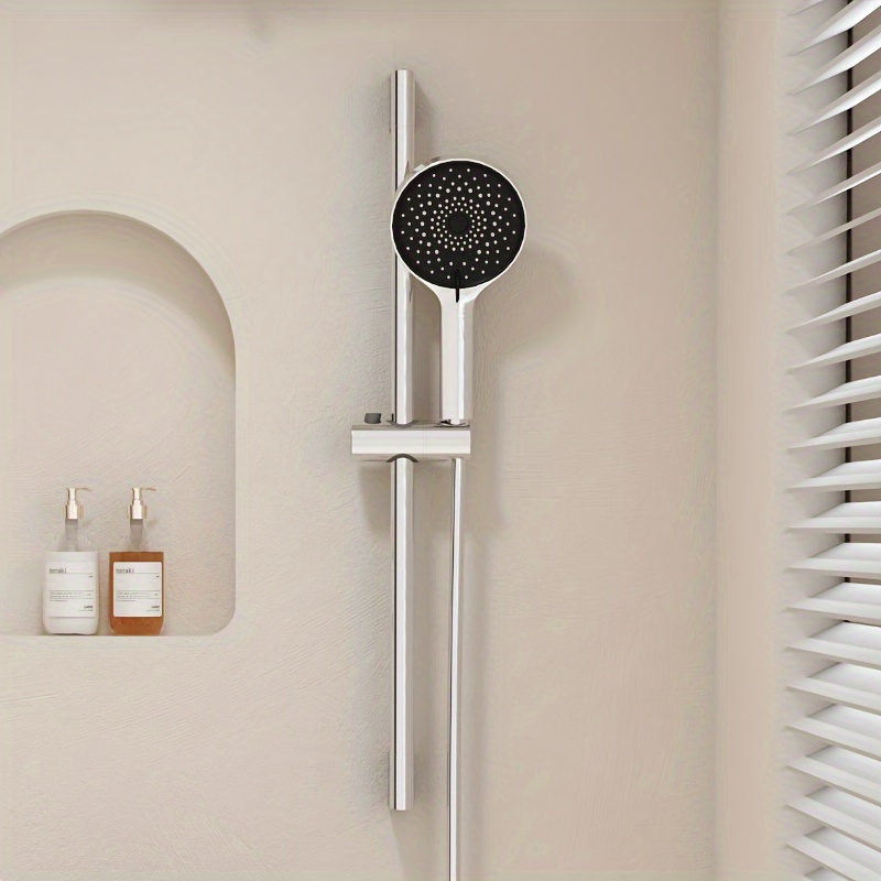 Barra deslizante de ducha de montaje en pared para baño con soporte de  ducha de mano ajustable, barra deslizante de ducha de acero inoxidable,  negro