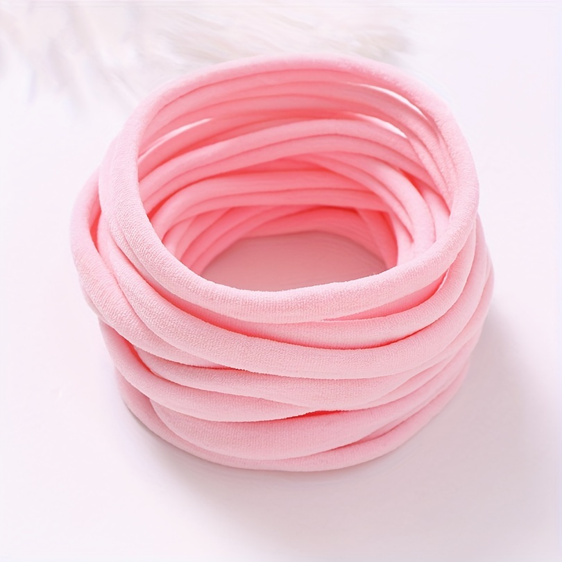 Image of 10pcs Set Of Soft, Comfortable, Stretchy, Seamless, Hair-friendly Nylon Hair Ties, Simple Hair Bands For Men, Women, And Babies